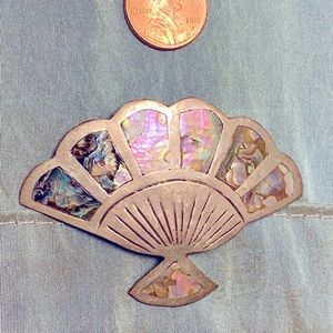 Sterling silver and abalone Brooch pendant